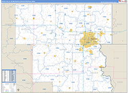 Sioux Falls Metro Area Wall Map Basic Style 2026